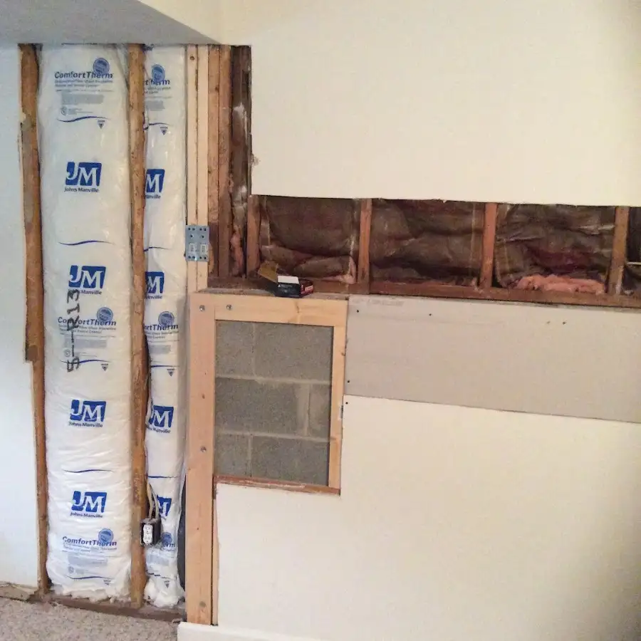 Wall insulation replacement during Basement Flood Cleanup in Macclenny